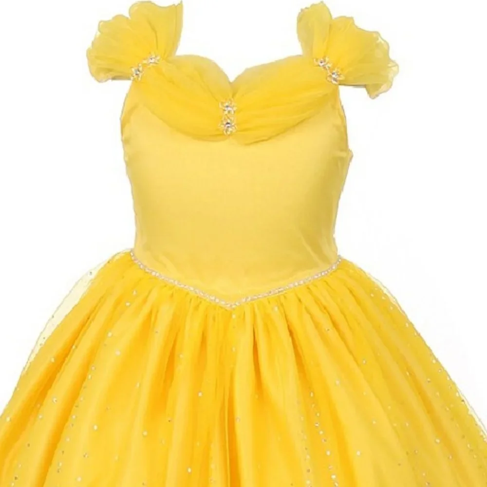 Little Girl Kids Girl Toddler Rhinestone Sparkly Princess Pageant Flower girl